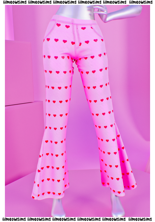 Alpha Heart Jeans by simsfinds - The Sims 4 Custom Content
