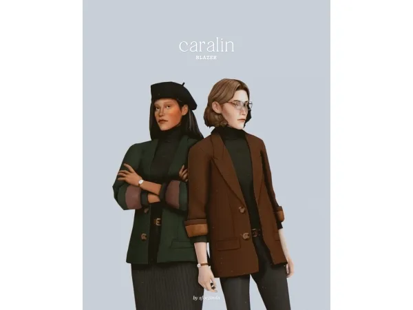 Maxis Match caralin blazer by simsfinds - The Sims 4 Custom Content