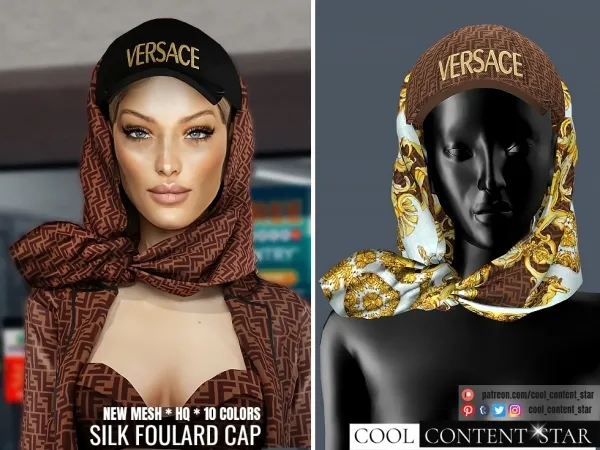 Alpha SILK FOULARD CAP cool_content_star by cool_content_star - The Sims 4 Custom Content