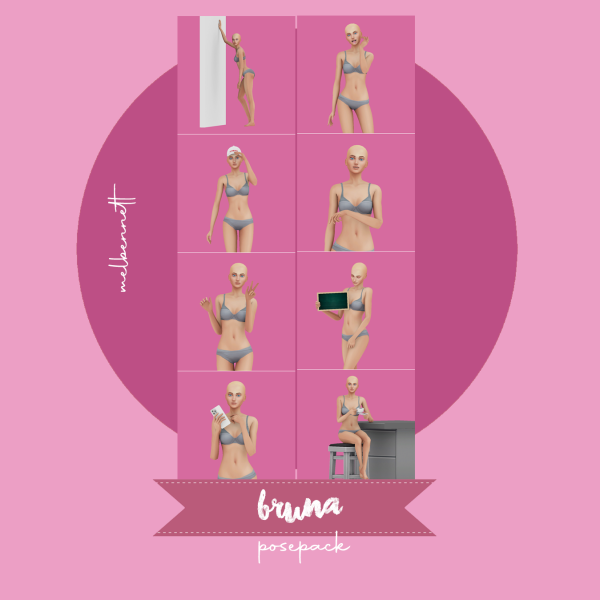 Mix Bruna Posepack by melbennett - The Sims 4 Custom Content