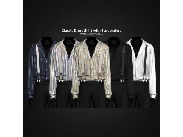 Classic Dress Shirt with Suspenders by Gorilla Gorilla Gorilla