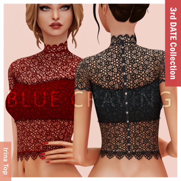 Alpha Blue Craving Irina Top by bluecraving - The Sims 4 Custom Content