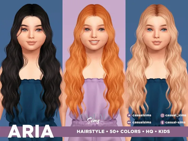 Alpha Aria Hairstyle for Children by simsfinds - The Sims 4 Custom Content