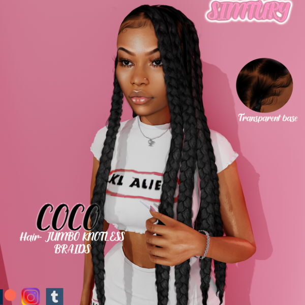 Alpha Coco Hair by simsfinds - The Sims 4 Custom Content