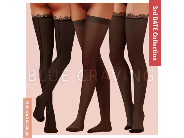 Alpha Blue Craving Monroe Stockings - The Sims 4 Custom Content