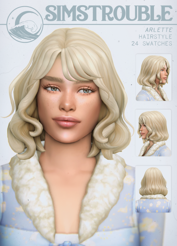 Maxis Match Arlette Hairstyle by simsfinds - The Sims 4 Custom Content