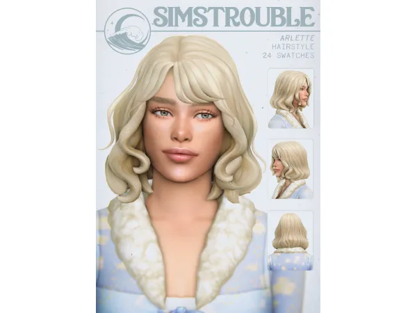 Maxis Match Arlette Hairstyle by simstrouble by simstrouble - The Sims 4 Custom Content