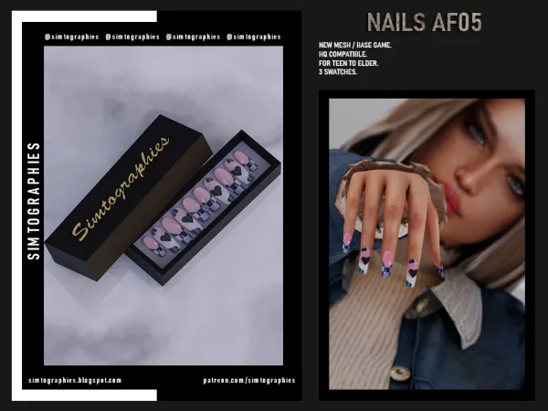 Alpha Nails AF05 - The Sims 4 Custom Content