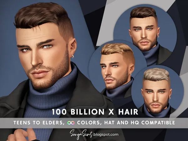 Alpha 100 Billion X Hair NOW PUBLIC by SonyaSims - The Sims 4 Custom Content