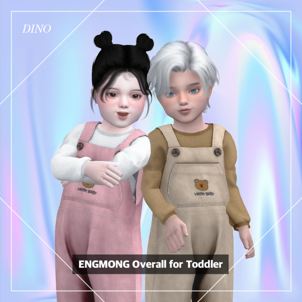 Alpha [DINO] ENGMONG Overall for Toddler by simsfinds - The Sims 4 Custom Content