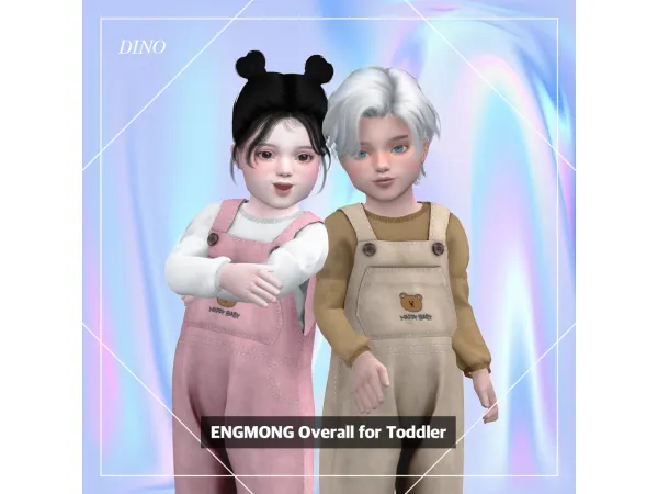 Alpha [DINO] ENGMONG Overall for Toddler by DINO - The Sims 4 Custom Content
