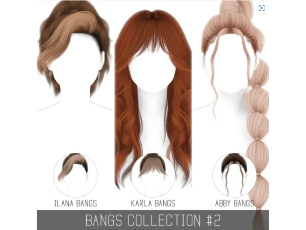 Alpha BANGS COLLECTION 2 by simpliciaty - The Sims 4 Custom Content