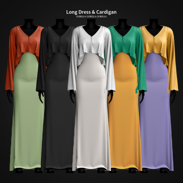 Alpha Long Dress Cardigan II by simsfinds - The Sims 4 Custom Content