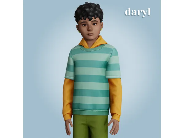 Alpha Daryl hoodie by amelylina - The Sims 4 Custom Content