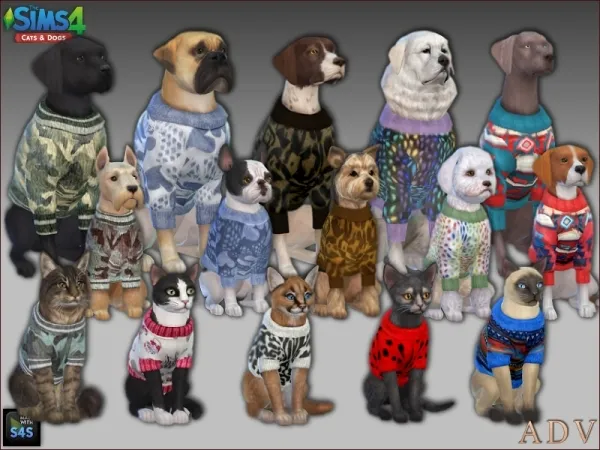 Mix Pet clothing by artedellavita_mabra - The Sims 4 Custom Content