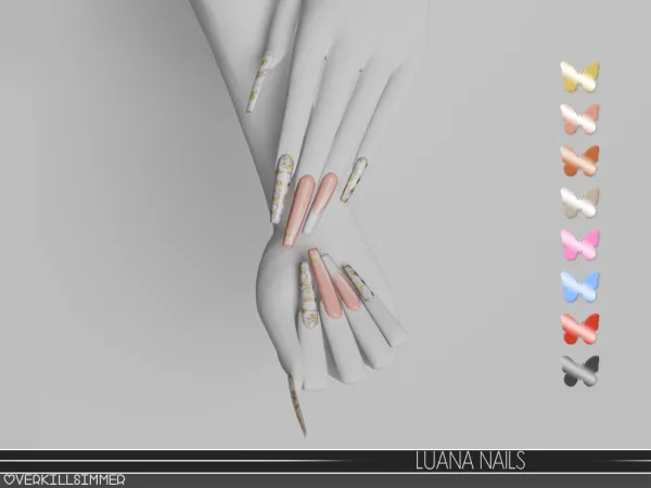 Alpha Luana nails by overkillsimmer - The Sims 4 Custom Content