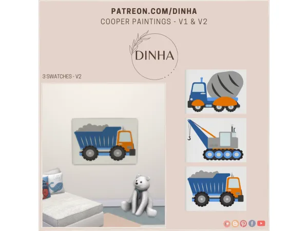 Mix Cooper Paintings V1 V2 - The Sims 4 Custom Content