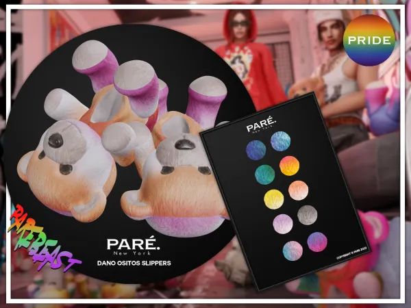Alpha PARE Dano Ositos Slippers Pride Edition - The Sims 4 Custom Content