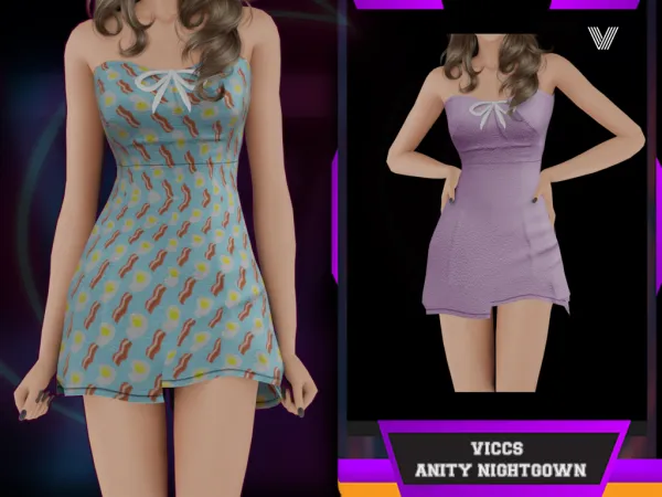 Alpha VICCS_ANITY NIGHTGOWN (TEEN ELDER) - The Sims 4 Custom Content