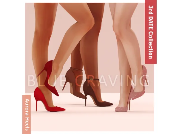 Alpha Blue Craving Aurora Heels - The Sims 4 Custom Content