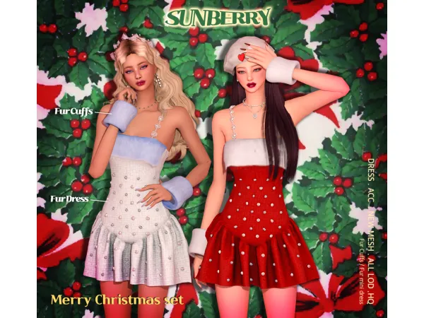 [SUNBERRY]Fur mini dress & Cuffs 22.75 (Early access) by SUNBERRY