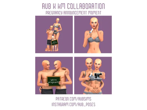 Mix AuB x KM Collaboration Pregnancy Announcement Moment - The Sims 4 Custom Content