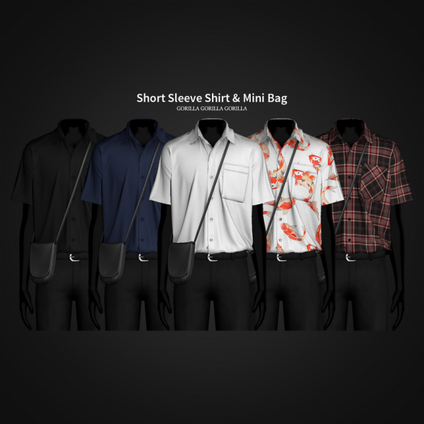 Alpha Short Sleeve Shirt Mini Bag by simsfinds - The Sims 4 Custom Content