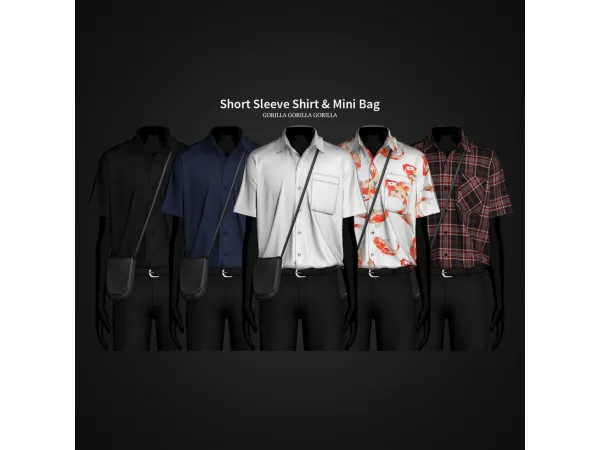 Alpha Short Sleeve Shirt Mini Bag by gorillax3 - The Sims 4 Custom Content