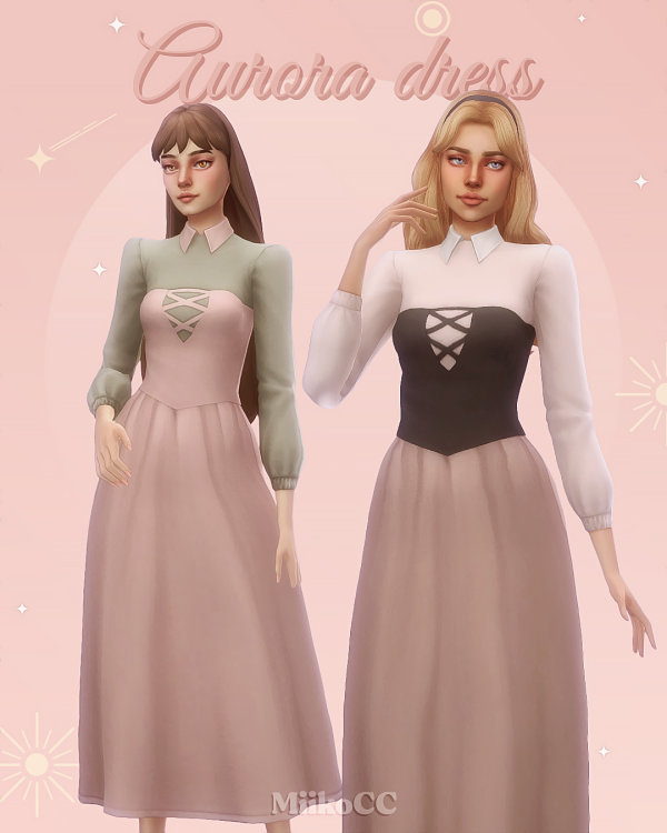 Maxis Match Aurora dress by simsfinds - The Sims 4 Custom Content