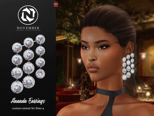 Alpha November Ananda Earrings - The Sims 4 Custom Content