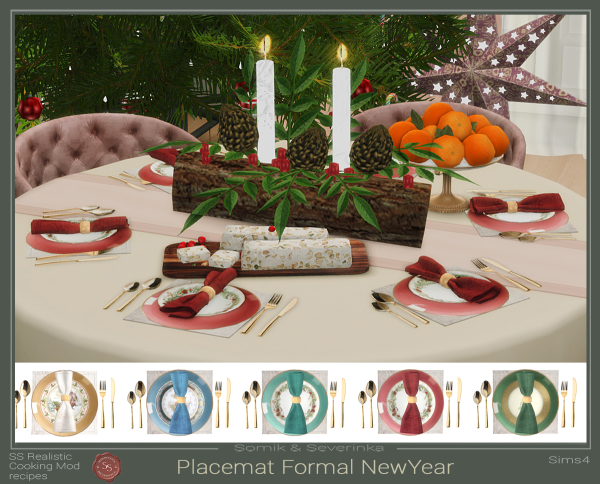 Alpha New Year's Table Setting by simsfinds - The Sims 4 Custom Content