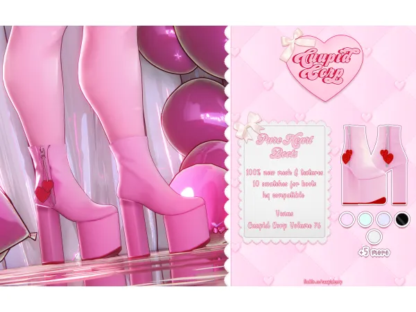 Alpha cuupid corp pure heart boots by missme12 - The Sims 4 Custom Content