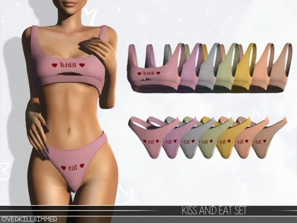 Alpha Kiss and eat set by overkillsimmer - The Sims 4 Custom Content