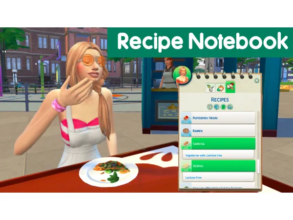 Maxis Match Recipe Notebook by simsfinds - The Sims 4 Custom Content