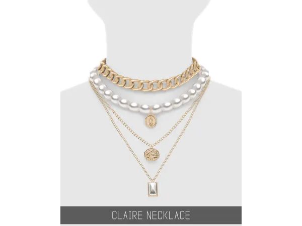 Alpha CLAIRE NECKLACE by simpliciaty - The Sims 4 Custom Content