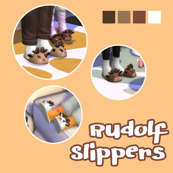 Maxis Match RUDOLF SLIPPERS (All Age) The Sims Indo Creator Team by simsfinds - The Sims 4 Custom Content
