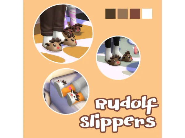 RUDOLF SLIPPERS! (All Age) by Hakrabr - The Sims Indo CC Creator Team