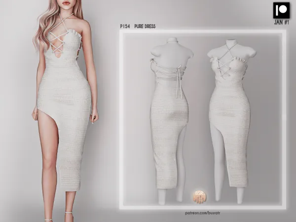 Alpha PURE DRESS P154 tr by busra - The Sims 4 Custom Content