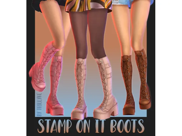 Maxis Match Stamp On It Boots by Trillyke - The Sims 4 Custom Content