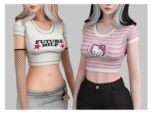 Alpha Alpha NON tee Babyetears by babyetears - The Sims 4 Custom Content