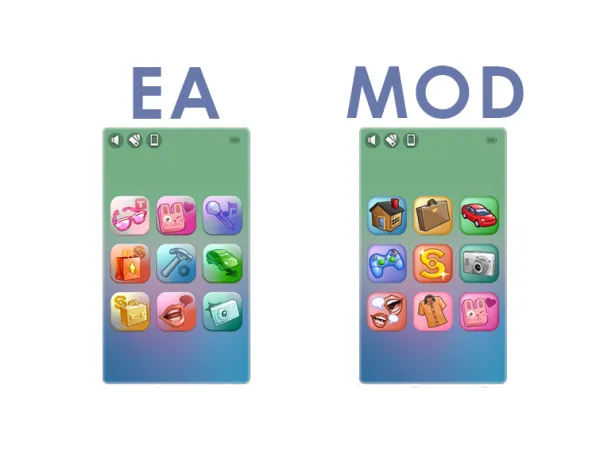 Maxis Match Phone UI (xosdr) by simsfinds - The Sims 4 Custom Content