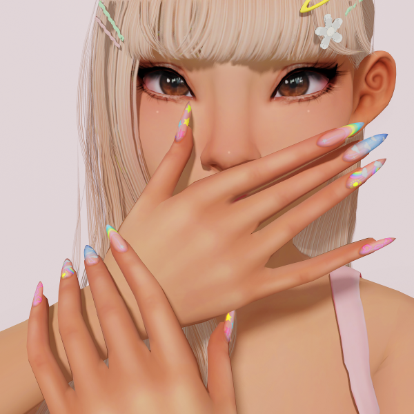 Mix Sunshine Nails by simsfinds - The Sims 4 Custom Content