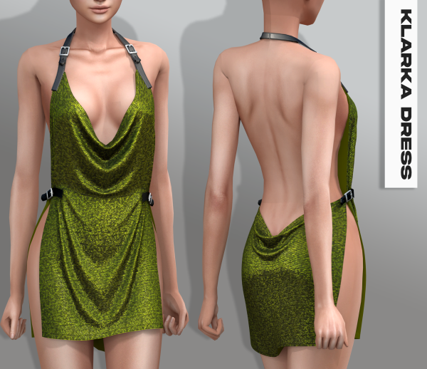 Alpha KLARKA DRESS by simsfinds - The Sims 4 Custom Content