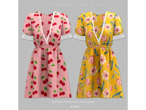 see-through open dress by eunosims