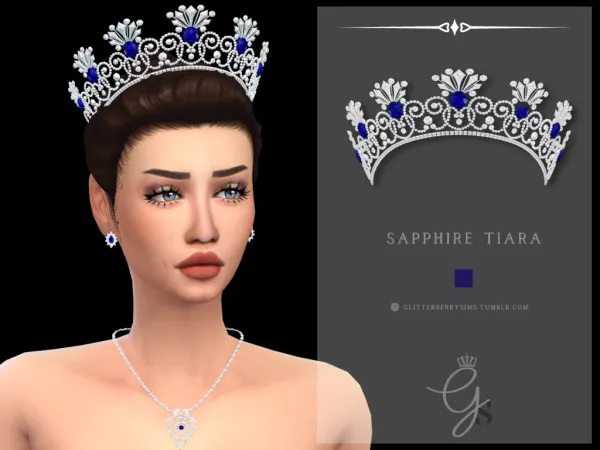 Mix Sapphire Tiara by simsfinds - The Sims 4 Custom Content