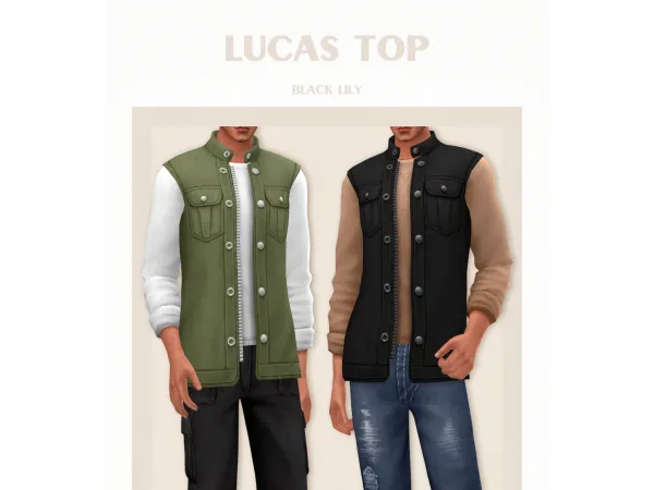 Maxis Match Lucas Top by Black Lily - The Sims 4 Custom Content