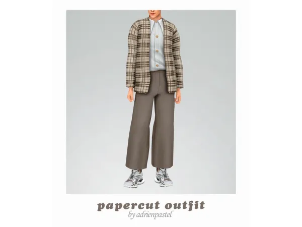 Maxis Match Papercut Outfit by AdrienPastel - The Sims 4 Custom Content