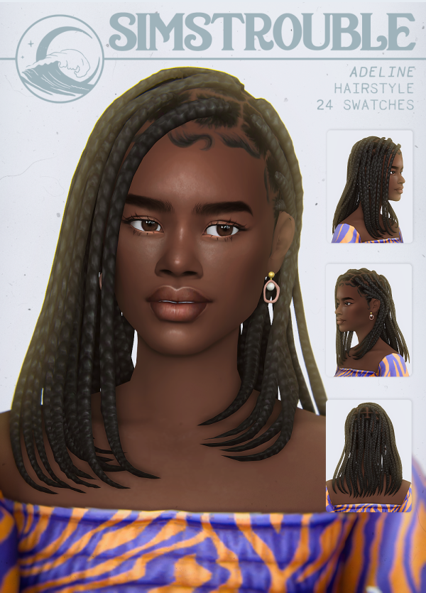 Maxis Match Adeline Braids by simsfinds - The Sims 4 Custom Content