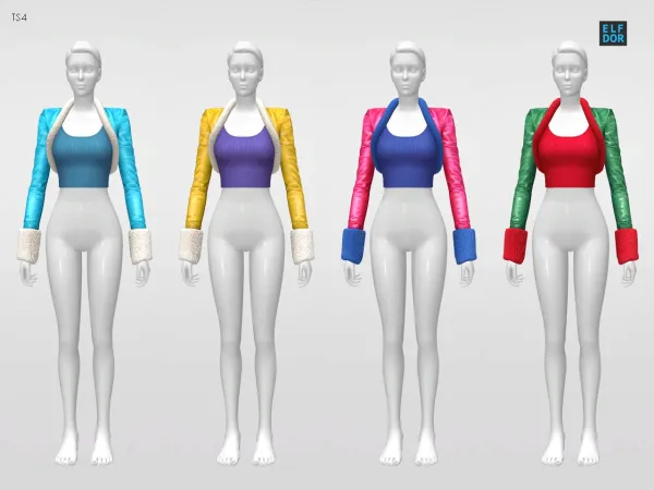 Alpha Belaloallure Maisa Fur Top RC by elfdor - The Sims 4 Custom Content