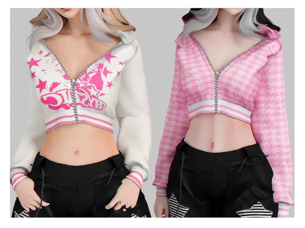 Alpha Pantashy star hoodie Babyetears - The Sims 4 Custom Content